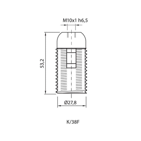 K 38/F/B fully threaded, white