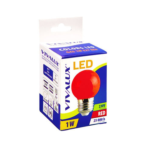 CL G45 1W E27 Red COLORS LED