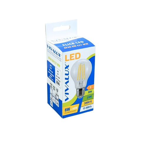 AF60 LED 8W E27 WW 3000K FLICK LED