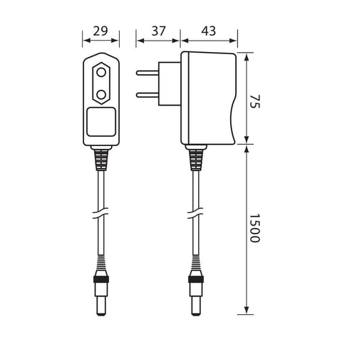 PLD 12W LED plug driver in 100-240V out 12VDC