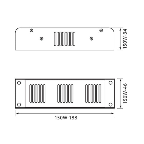 SMPD LED DRIVER 150W in 100-240V out 12VDC