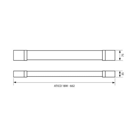 ATICO LED 18W 600mm 4000K