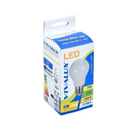AFO60 LED 8W E27 WW 3000K FLICK OPAL LED
