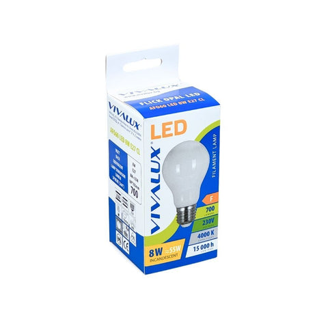 AFO60 LED 8W E27 CL 4000K FLICK OPAL LED