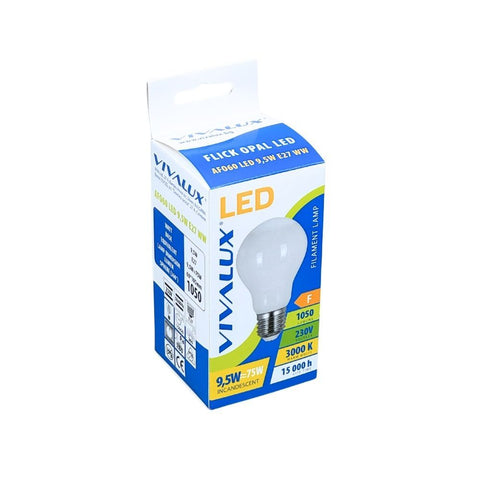 AFO60 LED 9.5W E27 WW 3000K FLICK OPAL LED