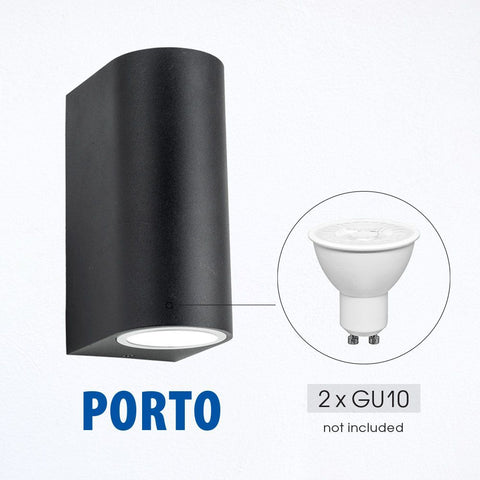 PORTO/R 2xGU10 BK IP44
