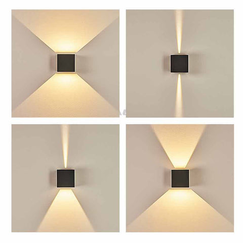 STARK LED 2x3W SQ/BK CCT-switch IP65