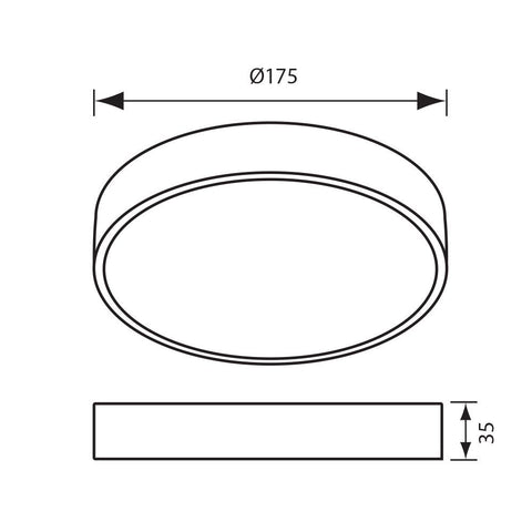 DARS LED 18W/BK CL-4000K