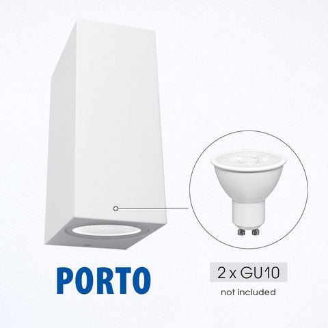 PORTO/SQ 2xGU10 WH IP44