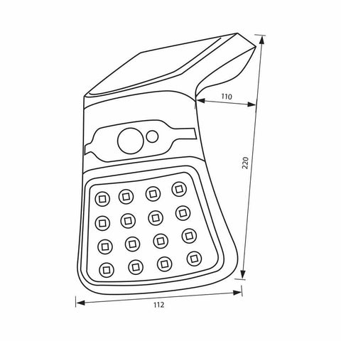 SLIT SOLAR LED 4W PIR IP44
