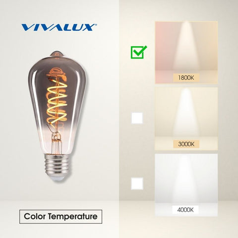 STS64 LED 4W E27 1800K FLICK SMOKE LED