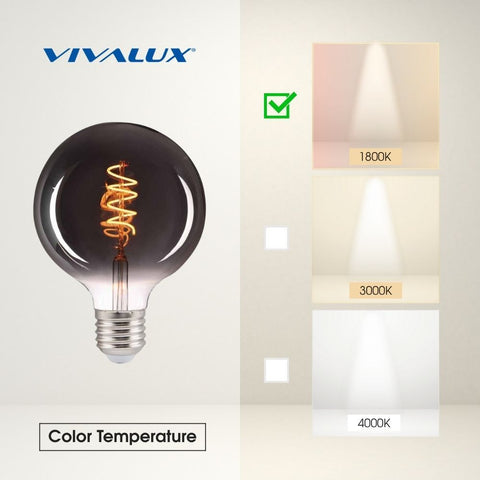 GFS95 LED 4W E27 1800K FLICK SMOKE LED