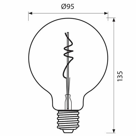 GFS95 LED 4W E27 1800K FLICK SMOKE LED