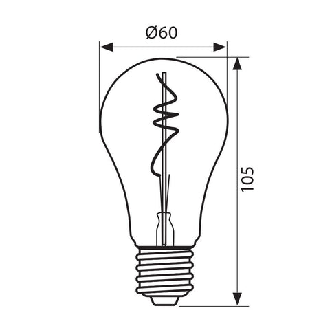 AFS60 LED 4W E27 1800K FLICK SMOKE LED