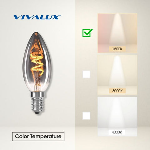 BFS35 LED 2W E14 1800K FLICK SMOKE LED