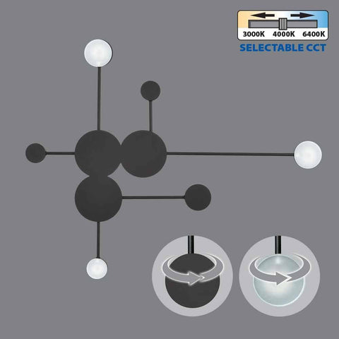 GEMINI LED 22W BK CCT-switch