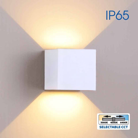 STARK LED 2x3W SQ/WH CCT-switch IP65