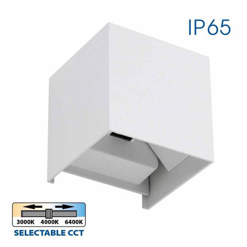 STARK LED 2x3W SQ/WH CCT-switch IP65