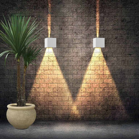 STARK LED 2x3W SQ/WH CCT-switch IP65