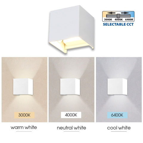 STARK LED 2x3W SQ/WH CCT-switch IP65