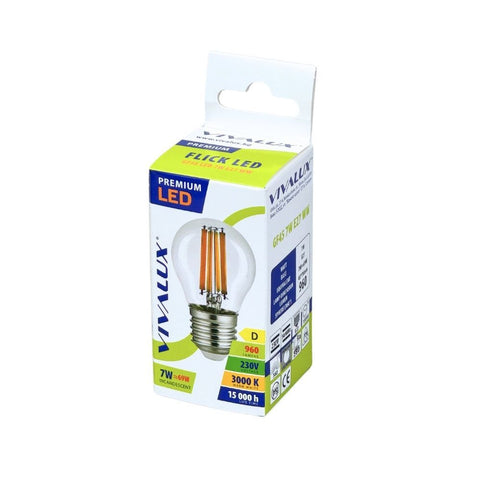GF45 LED 7W E27 WW 3000K FLICK LED PREMIUM