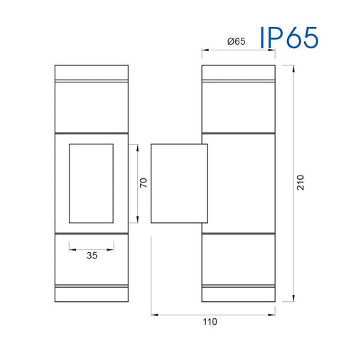 BERGAMO 2xGU10 BK IP65